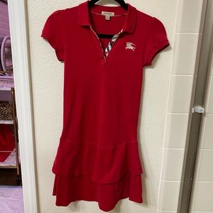 Red Burberry Polo Dress Size 12 years old